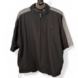 Ping Collection Mens XL Black Grey 1/4 Zip Short Sleeve Golf Windshirt Pullover